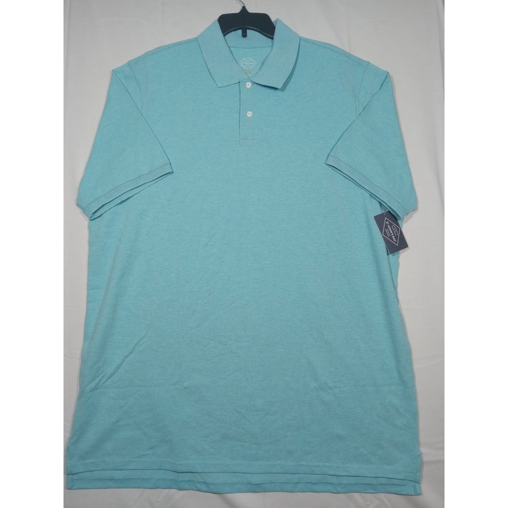 St Johns Bay Polo Men's 2XLT Blue Delphnium Heather Comfort Stretch Classic Fit